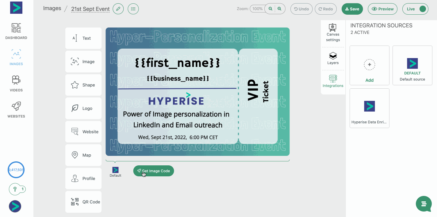 Streak Personalized Images Integration With HYPERISE