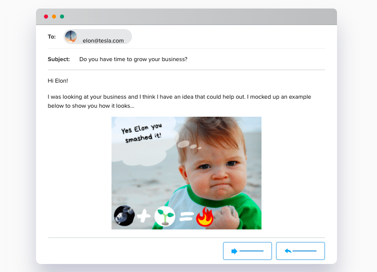 Hyperise email personalization example
