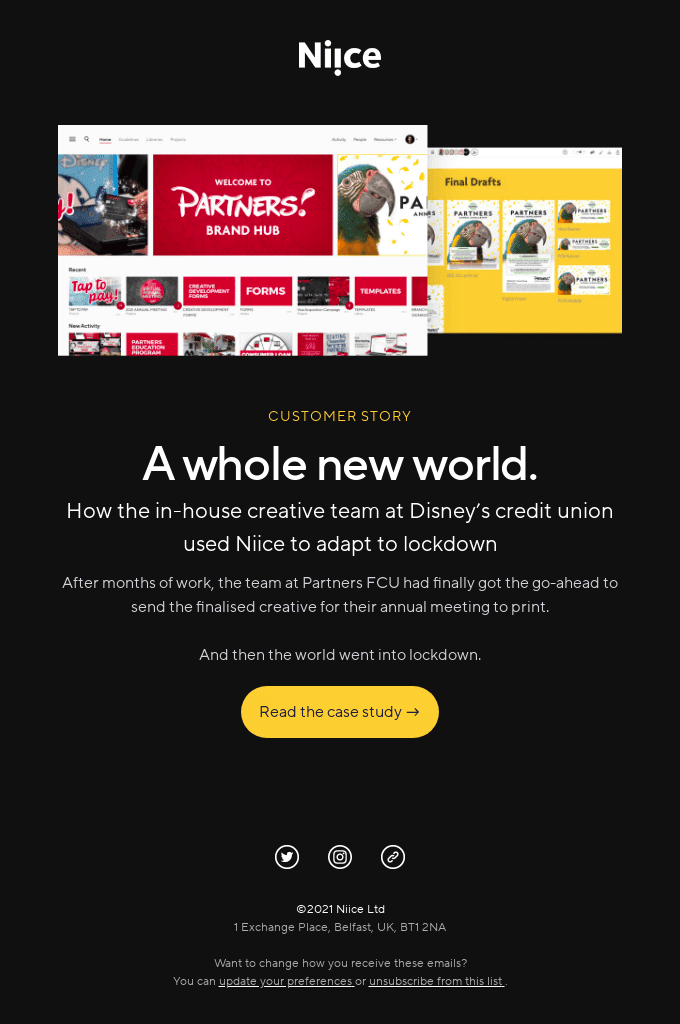 Niice email example