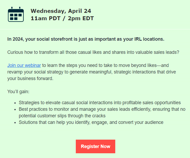 Lead Nurturing Emails - Event Invitation email