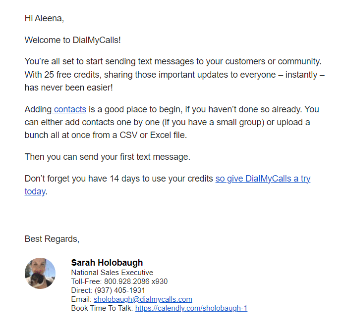 Lead Nurturing Emails - Welcome Email example