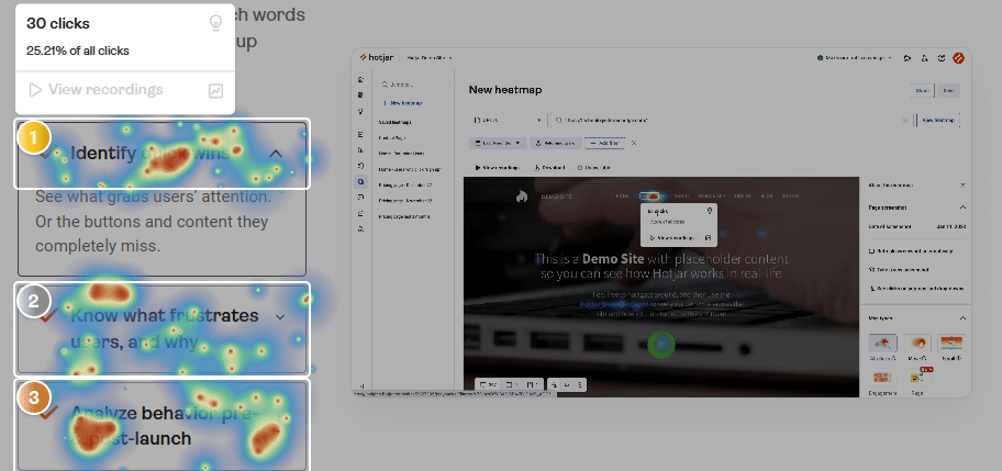 Personalized Email Marketing - Hotjar Heatmaps