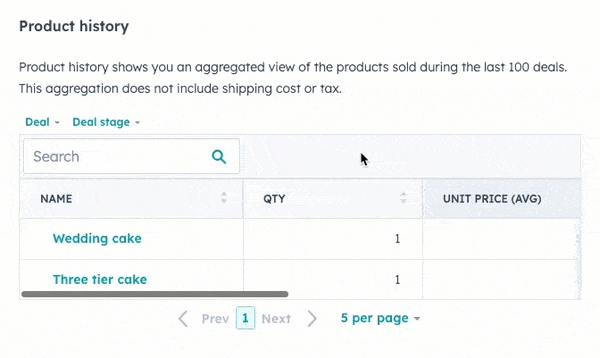 Personalized Email Marketing - HubSpot Product History Card