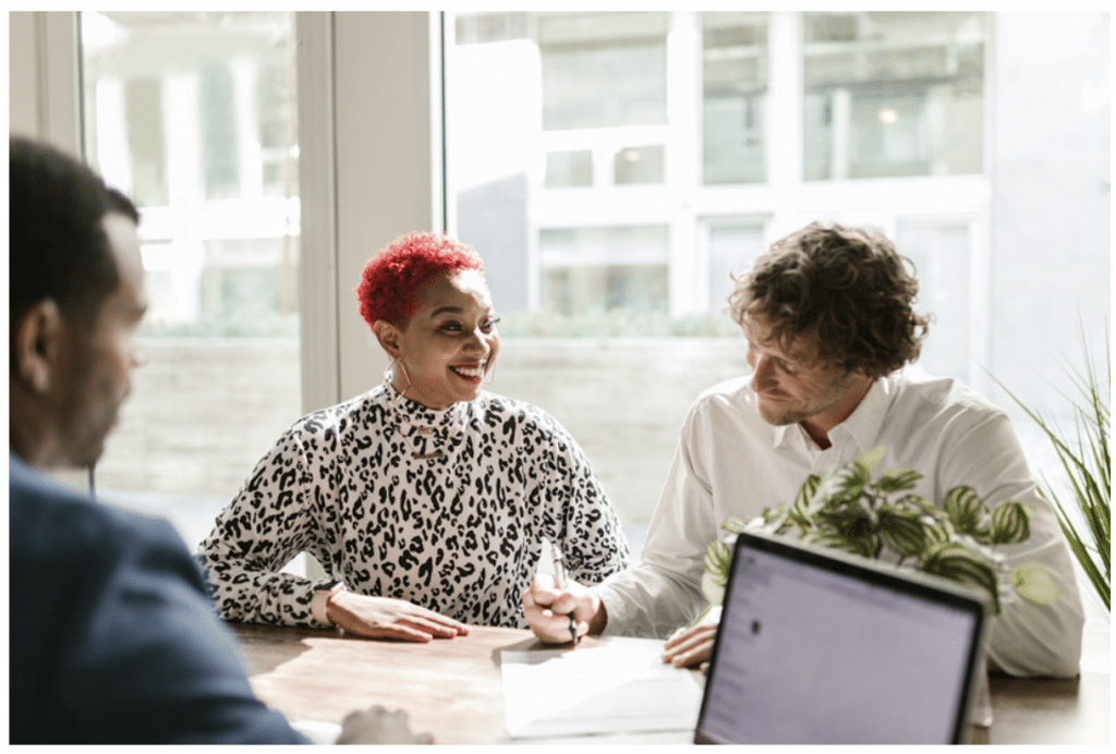 a team discussing branding